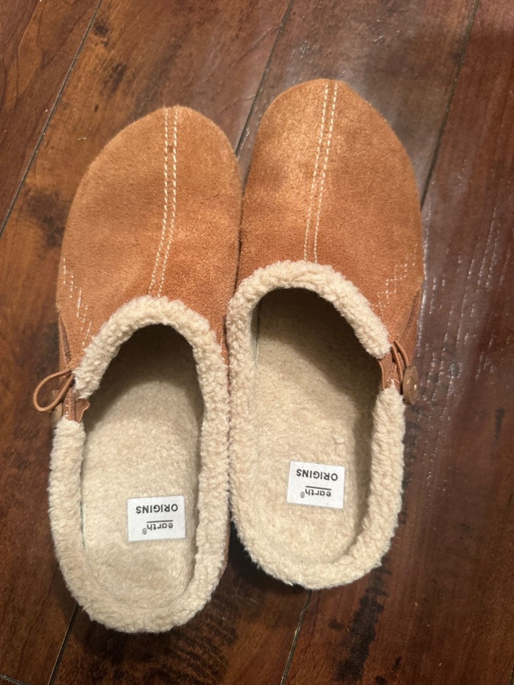 Originals earth Suede Shearling-Lined Slip-On Slippers - Tan
